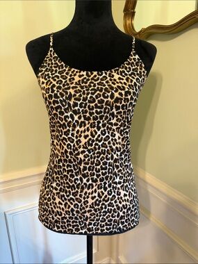 Jockey Leopard-Print Camisole Black & Tan Size M
